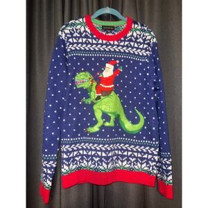 Ugly Christmas Sweater Xmas Size Medium Dinosaur